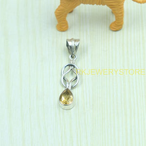 Pendentif en citrine naturelle, argent sterling 925, pendentif en citrine fait main, bijoux minimalistes pour femmes, vente en gros d'argent et de citrine - Product Image 4