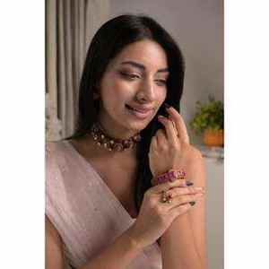 Handmade Choker Polki 925 Sterling <b>Silver</b> <b>Necklace</b> & Earrings Jewellery Set for Women Wedding Luxury Kundan Multi <b>Layer</b> - Product Image 4