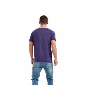 T-shirt en tricot à manches courtes et col en V pour homme, couleur unie, coupe classique, style décontracté, violet - Product Image 6
