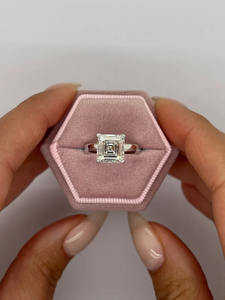 Princess Cut 2.10 Carat Lab-Grown White Diamond <b>14K</b> <b>Gold</b> <b>Ring</b> Vintage Engagement/Wedding <b>Ring</b> for Women IGI-Certified Jewelry - Product Image 4