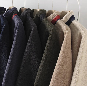 Chaqueta de Forro Polar para Hombre, Cuello Redondo, Color Sólido, Forro Grueso y Cálido, Estilo Casual de Invierno, Corte Regular, Chaqueta de Lana con Exterior de Poliéster - Product Image 2