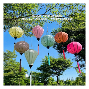 Hanging <b>Bamboo</b> Fabric <b>Lantern</b> Pastel Color for Shop Restaurant Festival Decor Top Quality Vietnam Hoi an Decorative <b>Lanterns</b> - Product Image 1