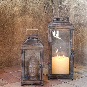 2026 Spring Collection Antique Burnish <b>Copper</b> Metal Candle Holder <b>Lanterns</b> with Toughened Glass - Product Image 5