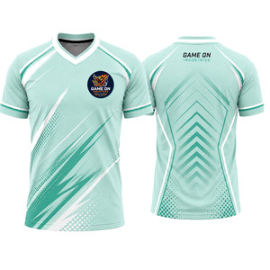 Maillot de football personnalisé à col rond en polyester 100 % avec impression par transfert thermique pour équipes de football - Product Image 1