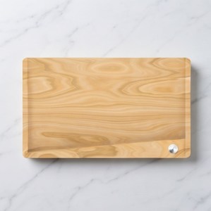 Tabla de cortar rectangular vintage de vidrio templado con diseño de patrón de grano de madera - Product Image 1