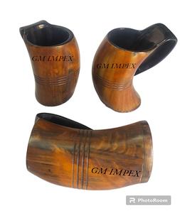 Logo personnalisable chope de bière en corne de buffle de haute qualité polie style viking artisanat naturel nourriture sûre et style animal - Product Image 3