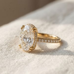 Bague de fiançailles en or 14 carats pour femme avec diamant ovale de laboratoire certifié IGI, bijoux de luxe pour anniversaire et mariage - Product Image 3