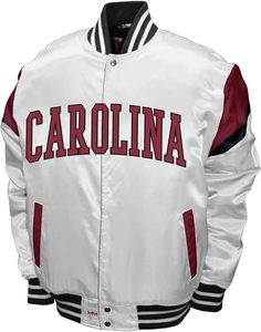custom N C A A South Carolina Gamecocks Apparel - <b>Men's</b> College Lightweight <b>White</b> Satin Bomber Varsity <b>Jackets</b> For <b>Men</b> - Product Image 2