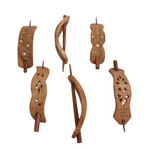 Pinces à cheveux en bois de qualité supérieure, écologiques, à forte adhérence, accessoires de mode, fournisseur en gros, exportation mondiale - Product Image 5