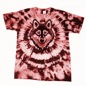 T-shirt unisexe Tie Dye Tête de loup, manches courtes, col rond, 100% coton respirant, coupe classique, toutes saisons, motif vert et blanc - Product Image 6