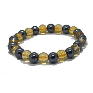 High quality Citrine Hematite Crystal Gemstone Bead Bracelet Fashion Charm Jewelry for Men Women for Energy Meditation Gift - Product Image 1