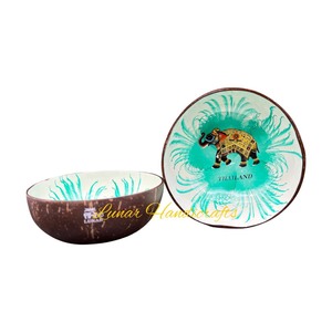 Offre Spéciale Design Moderne Coloré Laque Bol De Noix De Coco Ensemble Artisanat Marque Du Vietnam pour Servir Des Aliments Fait Des Coquilles De Noix De Coco Crues - Product Image 4