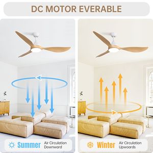Ventiladores de Techo LED Modernos de 56 Pulgadas con Luz LED Regulable y Motor Reversible de CC Silencioso para Uso en Interiores y Exteriores - Product Image 4