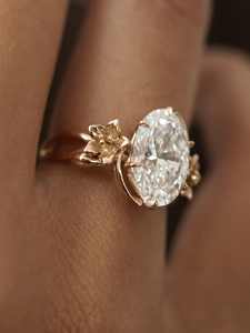 Gold Plated Pear Cut Moissanite Wedding <b>Statement</b> <b>Ring</b> 925 Sterling <b>Silver</b> Unisex Gift - Product Image 4
