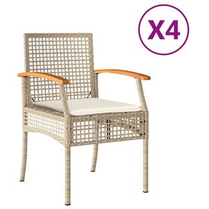 Set di 4 sedie da giardino beige, marrone, crema e bianche - Product Image 2