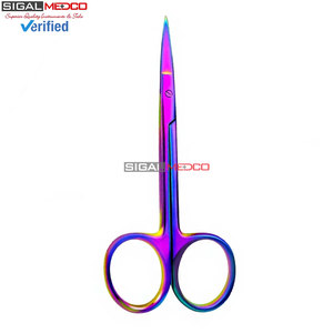 Ciseaux ophtalmiques de précision en titane multicolore irisé de 4,5 pouces, en acier inoxydable allemand, instruments chirurgicaux micro - Product Image 5