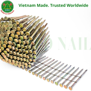 Clous à bobine haute résistance de 3 pouces à tête lisse/vis pour palettes en bois, pour pistolet pneumatique, tête à motif damier, du Vietnam - Product Image 4