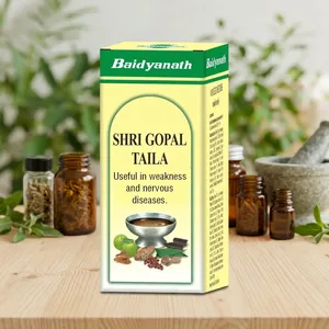 Baidyanath Shri Gopal Taila |   Aceite de Masaje Herbal Ayurvédico |   Aceite Tradicional para el Cuidado Corporal - Product Image 6