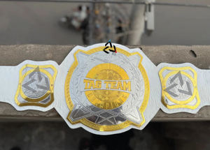 Cinturón de Campeonato Personalizado W-W-E para Equipos Femeninos, 2 mm, Latón, Talla Adulto - Placas Metálicas Chapadas en Oro y Correa de Cuero - Product Image 4