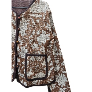 100% Cotton <b>Quilted</b> Gudri Women Vintage Style Reversible Eco-Friendly Floral <b>Pattern</b> Lightweight Comfortable Durable <b>Jacket</b> - Product Image 3