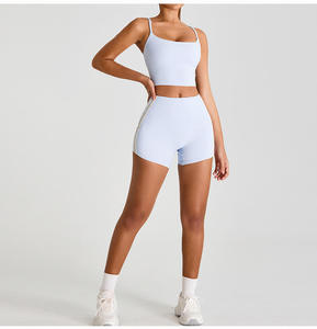 Short de yoga taille haute sans coutures pour femme, à compression croisée, rehausseur de hanches, élastique, décontracté, pour le sport et le fitness - Product Image 3