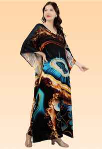 Vestido Kaftan Elegante para Mujer – Kaftan Holgado Estampado para la Colección de Verano - Product Image 4