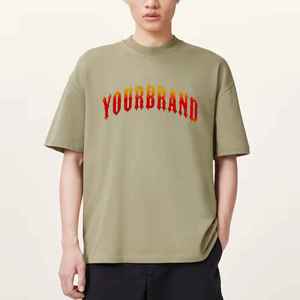 T-shirt Homme Personnalisé 100% Coton Tendance Coupe Ample Noir Uni Impression Numérique Logo 3D en Relief Confortable Tricoté Style Hip Hop - Product Image 4