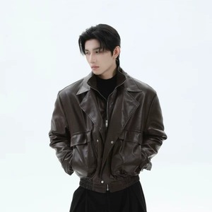 Blouson aviateur unisexe en cuir véritable sur mesure OEM, doublure 100 % coton, haute qualité, décontracté, ample, hiver, fermeture éclair avant - Product Image 5