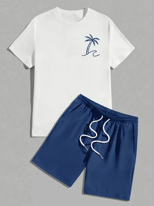 Ensemble de jogging personnalisé de qualité supérieure, sweat-shirt à capuche uni, short en coton coupe-vent, ensemble deux pièces pour homme, streetwear - Product Image 3