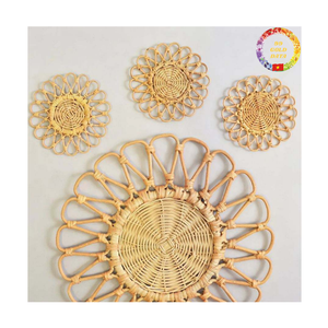 จานรองหวายทรงกลม |   แผ่นรองจานทอมือ |   แผ่นรองจานรักษ์โลกสำหรับร้านอาหารขายส่ง - Product Image 3