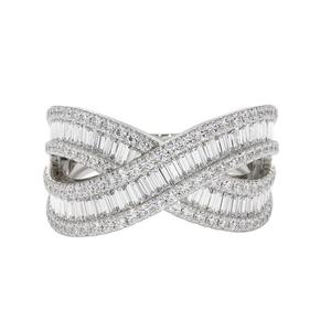 Anillos de oro sólido de 18 quilates personalizados, banda de boda trenzada con diamantes cultivados en laboratorio, corte Baguette, cóctel Micro pavé, fiestas de perlas - Product Image 1