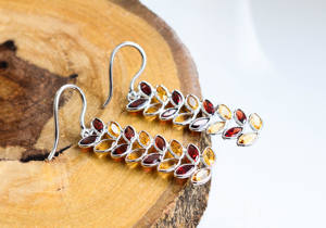 Pendientes de Hoja con Piedras Preciosas Alternadas de Súper Calidad, con Metal Plateado 925, Pendientes de Moda para Mujer - Product Image 4