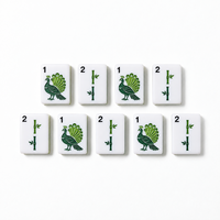 Ubin Mahjong Hijau Bambu dengan Gambar Wajah, Set Akrilik 160 Buah untuk Meja Mahjong Rumah dan Pasokan Ritel