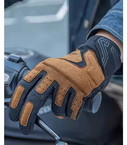 Gants de moto en cuir pour homme, protection carbone, écran tactile, coupe-vent, pour sport adulte - Grande Vente - Product Image 5