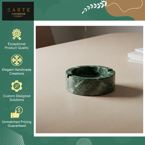 New Stock Arrival High Quality Indoor/Outdoor Tabletop Use Modern Hand Carved Luxury Green <b>Marble</b> Ashtrays Ash Catchers Polished - Product Image 4
