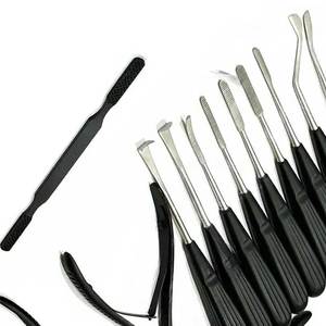 Rhinoplasty preservation instruments 13 pcs black plastic surgery nose surgery set cosmetic nasal surgery tools usa europe <b>stand</b> - Product Image 4