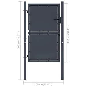 Puerta de Jardín de Acero Antracita de 39.4x59.1 Pulgadas - Product Image 4