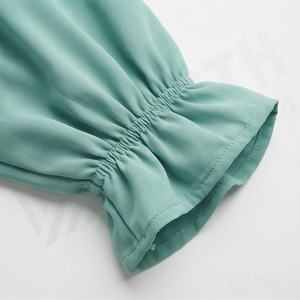 Abaya élégante et modeste en polyester léger, col en V, vêtements islamiques pour femmes, manches longues, vente en gros - Product Image 5