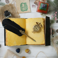 Carnet de notes en cuir véritable fait main, motif dragon, livre des ombres gaufré, vintage, 120 pages, papier à bords festonnés, du Rajasthan par Al-amir