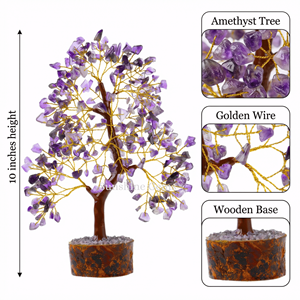 Árbol de la Vida de Cristal de Amatista al por Mayor con Alambre Dorado, Piedras Curativas de Gemas, Árbol de Cristal para Decoración del Hogar - Product Image 4