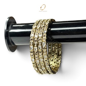 Fashion Antique <b>Crystal</b> High Quality Gold Plated Kashmiri Bangles Set for Women Wholesale Indian Wedding Fashion at Low Price - Product Image 2