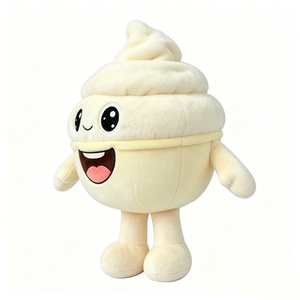 Peluche de helado personalizado, peluche de helado suave, peluche con forma de comida, lindo peluche de helado de vainilla - Product Image 2