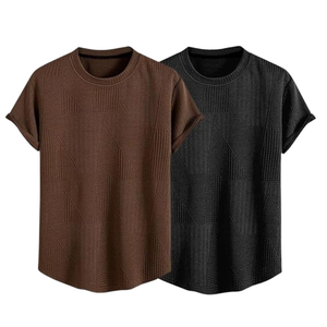 T Shirt for <b>Men</b> Poly Cotton | Textured Oversized Fit Man t-Shirt | Round Neck <b>Half</b> <b>Sleeve</b> <b>Men</b> t-Shirt's (Available in Plus Size) - Product Image 3