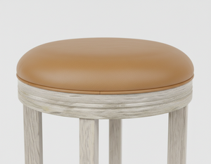 Chaise de bar contemporaine à cadre rond, tabouret de bar en bois rond robuste, base ronde moderne, tabouret de comptoir en bois d'hévéa, styles classiques - Product Image 6