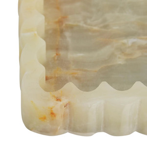 Light Green Onyx Rectangle Scalloped Tray Natural <b>Stone</b> Decorative Serving Bowl Handmade Luxury Onyx Bowl Wholesale Supplie - Product Image 4
