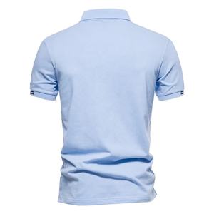 100% algodón nuevo verano Polo hombres sólido bordado manga corta Polo camisas para hombres moda cuello camiseta Slim Tops - Product Image 3