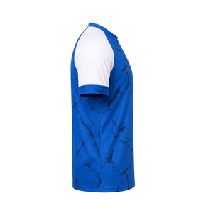 Camiseta de Manga Raglán Azul para Hombre con Estampado Negro, Tejido de Punto de Secado Rápido, Cuello Redondo, Corte Regular, Estilo Casual, Unisex - Product Image 5
