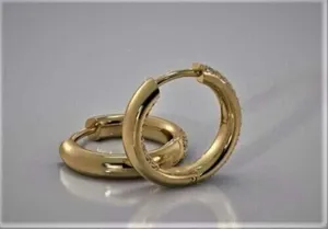 Boucles d'oreilles créoles en moissanite, argent sterling 925 plaqué or, pavé complet effet diamant, bijoux de luxe pour femme - Product Image 3