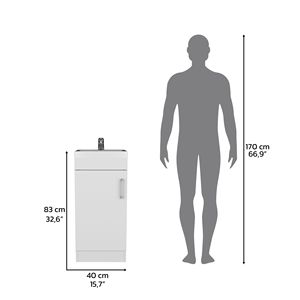 Mobile da Bagno Bianco con Anta Singola - Product Image 5