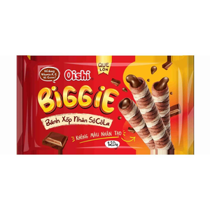 Meilleures ventes Oishi Biggie Chocolate Wafer Roll 45g Gaufrette au chocolat croustillante Prix compétitif Vente en gros Exportation - Product Image 1